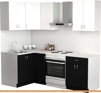 Кухня S-Company Клео лайт 1.2x1.6 левая (черный/белый) фотография