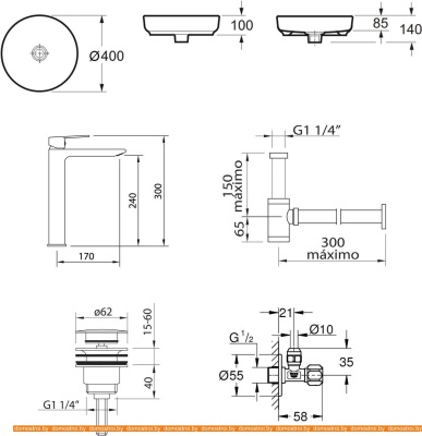 Умывальник Lavinia Boho Bathroom 21510013 (раковина, Смеситель, Сифон, клапан, вентили) фотография