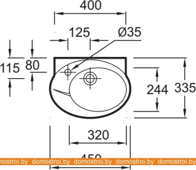 Умывальник Jacob Delafon Presqu'ile E1337 45x33.5 фотография