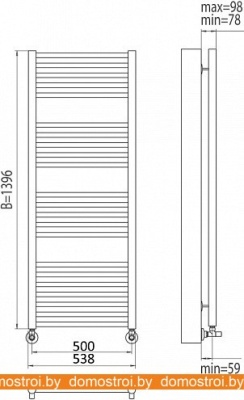 Полотенцесушитель TERMINUS Альба П22 (500x1396) фотография