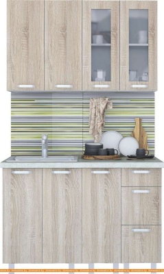 Кухня Интерлиния Арт Мила 12 (дуб сонома светлый) фотография