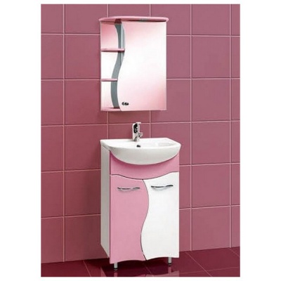 Зеркальный шкаф Акваль Милана 50 [AM.04.50.01.L] розовый фотография