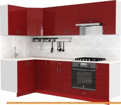 Кухня S-Company Клео глоcс 1.2x2.6 левая (бургундский глян./бургундский глян.) фотография