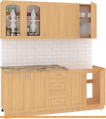 Кухня Кортекс-мебель Корнелия Ретро 2.0м (ольха/королевский опал) фотография