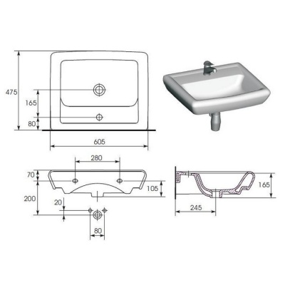 Умывальник Cersanit Iryda 60 фотография