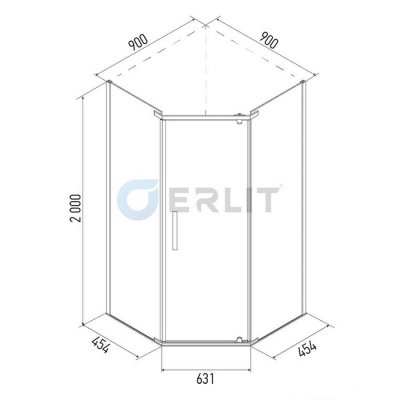 Душевой уголок Erlit ER 10109V 90x90 фотография