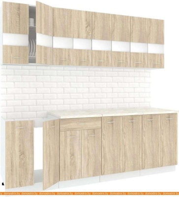 Кухня Кортекс-мебель Корнелия Экстра 2.4м (дуб сонома/королевский опал) фотография