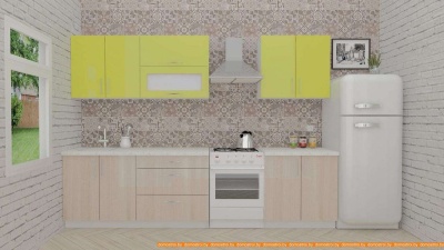 Кухня ВерсоМебель ВерсоЛайн 6-2.4 (зеленый лайм/ясень шимо светлый) фотография