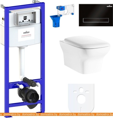 Унитаз Lavinia Boho Relfix Bristol Rimless 7 в 1 87040112 (черный пластик) фотография