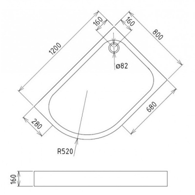 Акриловый поддон Gemy ST18 R 120x80x16 фотография