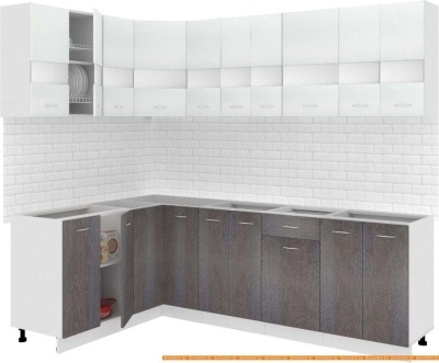 Кухня Кортекс-мебель Корнелия Экстра 1.5x2.4 без столешницы (белый/береза) фотография