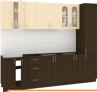 Кухня Кортекс-мебель Корнелия Ретро 2.6м без столешницы (венге светлый/венге) фотография