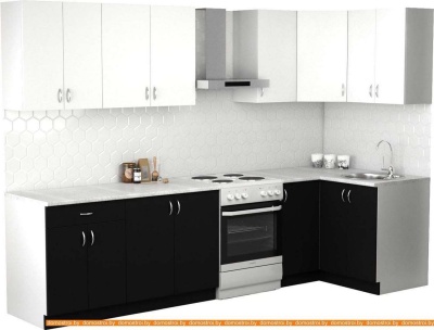 Кухня S-Company Клео лайт 1.2x2.4 правая (черный/белый) фотография