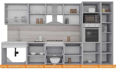 Кухня Интерлиния Мила Gloss 3.6 (ваниль-асфальт) фотография