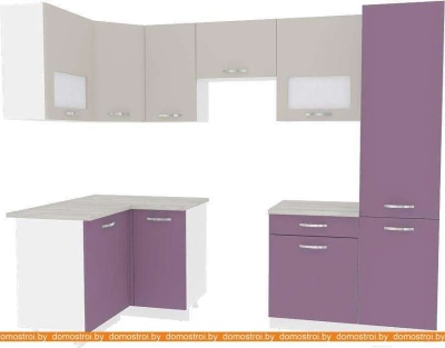 Кухня ВерсоМебель Эко-6 1.2x2.7 левая (виола/кашемир) фотография