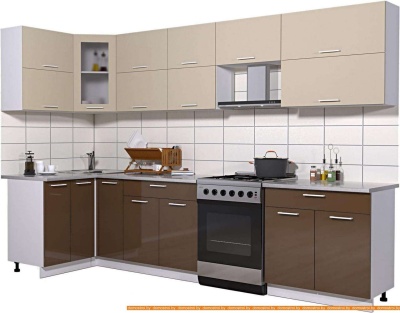 Кухня Интерлиния Мила Gloss 60-12x31 (ваниль/шоколад глянец) фотография