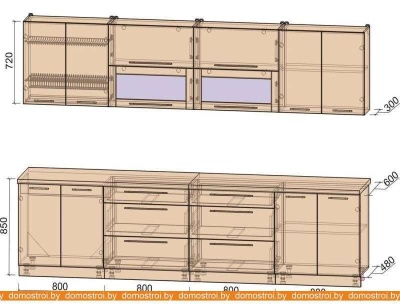 Кухня Интерлиния Мила Пластик 3.2 В (черный глянец-белый глянец-опал светлый) фотография