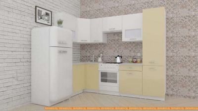 Кухня ВерсоМебель ЭкоЛайт-5 1.2x2.6 правая (белый/персик) фотография