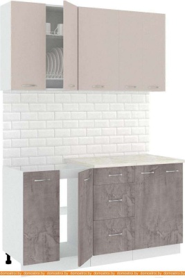 Кухня Кортекс-мебель Корнелия Лира 1.5м (капучино/оникс/королевский опал) фотография
