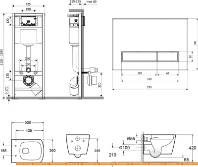 Унитаз Lavinia Boho Relfix Aveo Rimless 10 в 1 75110729 черный/темное дерево стекло фотография