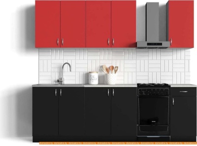 Кухня Сивирин-Компани Клео колор 2,0 (черный\красный) фотография