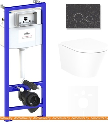 Унитаз Lavinia Boho Relfix Biore Compacto Rimless 6 в 1 75110151 (black иск. камень) фотография