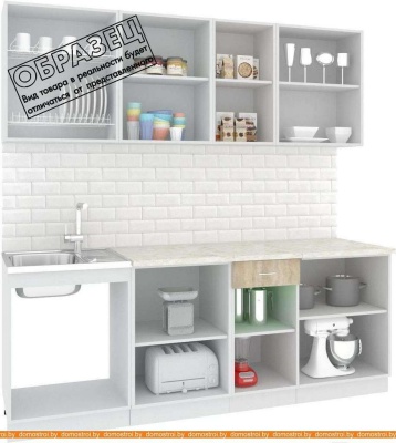 Кухня Кортекс-мебель Корнелия Экстра 2.1м (белый/береза/мадрид) фотография