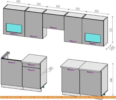 Кухня ВерсоМебель ЭкоЛайт-6 2.8 (белый/глициния) фотография