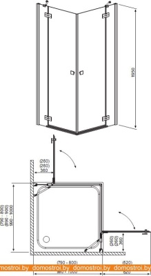 Душевой уголок Radaway Almatea KDD 100x80 фотография