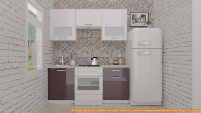Кухня ВерсоМебель ЭкоЛайт-5 1.6 (белый/сливовый) фотография