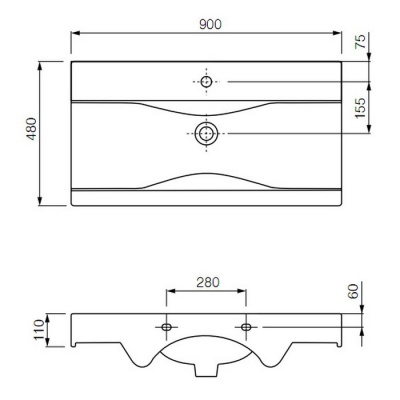 Умывальник Cersanit Carla 90 фотография
