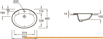 Умывальник Jacob Delafon Ovale Dessus E1273-00 фотография