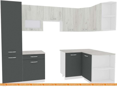 Кухня ВерсоМебель Эко-5 1.3x2.7 правая (дуб крафт белый/антрацит) фотография