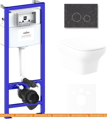 Унитаз Lavinia Boho Relfix Bristol Rimless 6 в 1 75110219 (greek black иск. камень) фотография