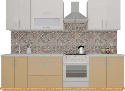 Кухня ВерсоМебель ВерсоЛайн 8-2.2 (белый 001/капучино 103) фотография