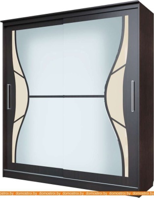 Шкаф-купе SV-Мебель №16 2 м с наклееными стеклами (ясень шимо темный/венге) фотография