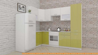 Кухня ВерсоМебель ЭкоЛайт-5 1.2x2.6 левая (белый/оливковый) фотография