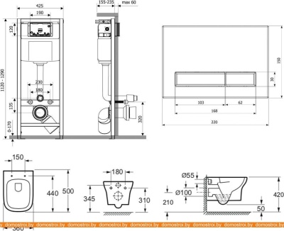 Унитаз Lavinia Boho Relfix Bristol Rimless 10 в 1 75110673 (фиолетовый стекло) фотография