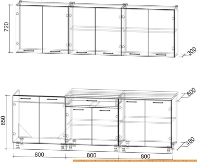 Кухня Интерлиния Мила Лайт 2.4 (ваниль/дуб венге) фотография
