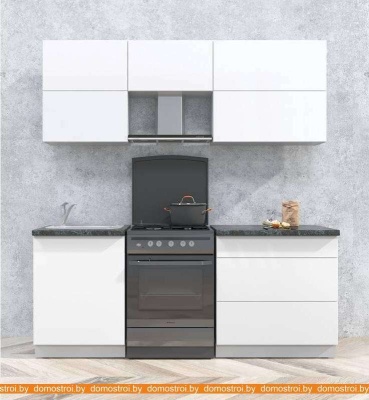 Кухня Интерлиния Мила Матте 2.0 Б (белый/белый/кастилло темный) фотография