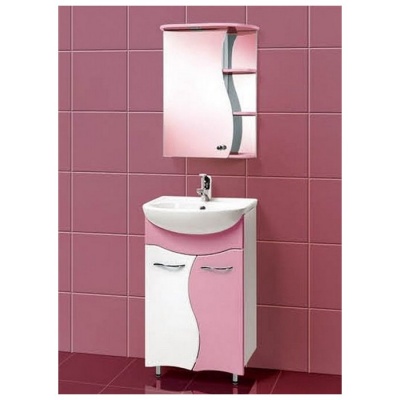 Зеркальный шкаф Акваль Милана 50 [AM.04.50.01.R] розовый фотография