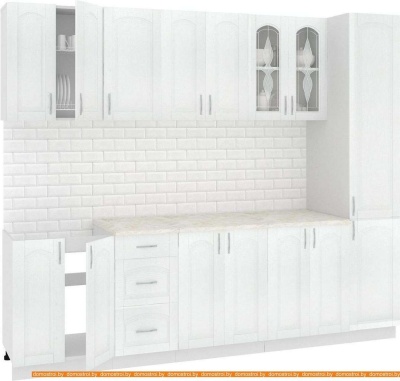 Кухня Кортекс-мебель Корнелия Ретро 2.6м (ясень белый/марсель) фотография