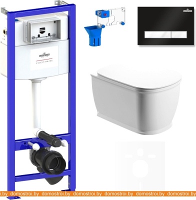 Унитаз Lavinia Boho Relfix Bell Pro Rimless 7 в 1 75110021 (черный/белый пластик) фотография