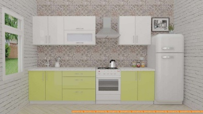 Кухня ВерсоМебель ВерсоЛайн 8-2.4 (белый 001/лайм 003) фотография