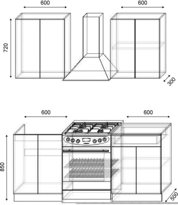 Кухня Сивирин-Компани Клео колор 1.2 (черный/красный) фотография