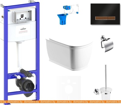 Унитаз Lavinia Boho Relfix Bell Pro Rimless 9 в 1 75110280 (черный стекло) фотография