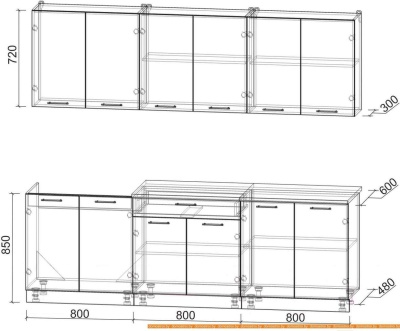 Кухня Интерлиния Мила Лайт 2.4 (дуб золотой) фотография