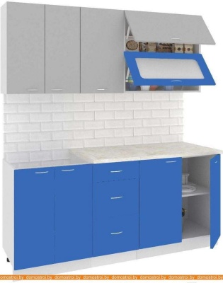 Кухня Кортекс-мебель Корнелия Мара 1.8м (серый/синий/королевский опал) фотография