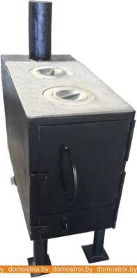 Печь-камин отдельностоящая Станкоинструмент Буржуйка №2 с плитой П2-1 фотография