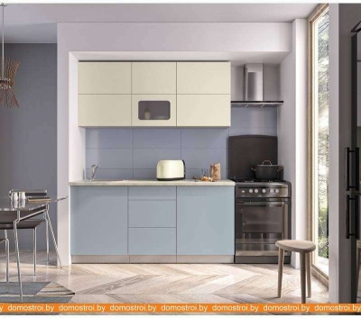 Кухня Интерлиния Мила Матте 1.7 А (слоновая кость/океан/опал светлый) фотография